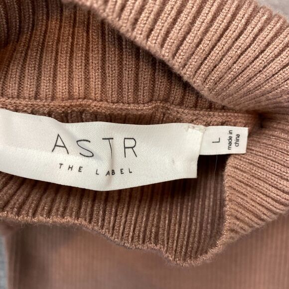 ASTR The Label Bodysuit Womens Large Pink Long Sleeve Cutout Mock Neck Ribbed - Picture 5 of 13